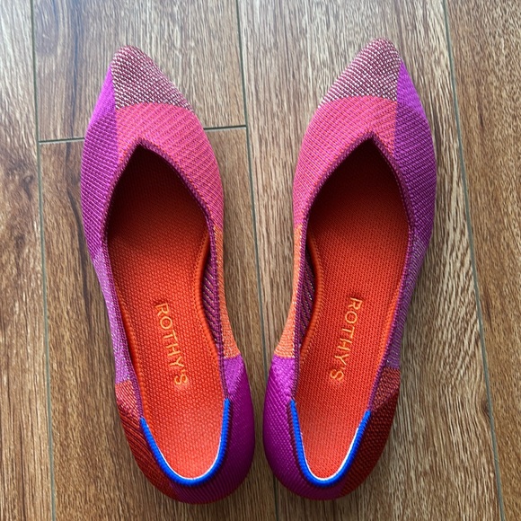 Rothy’s The Point Metallic Pomegranate (Pink, Orange and Purple) size 6.5 GUC - Picture 2 of 7